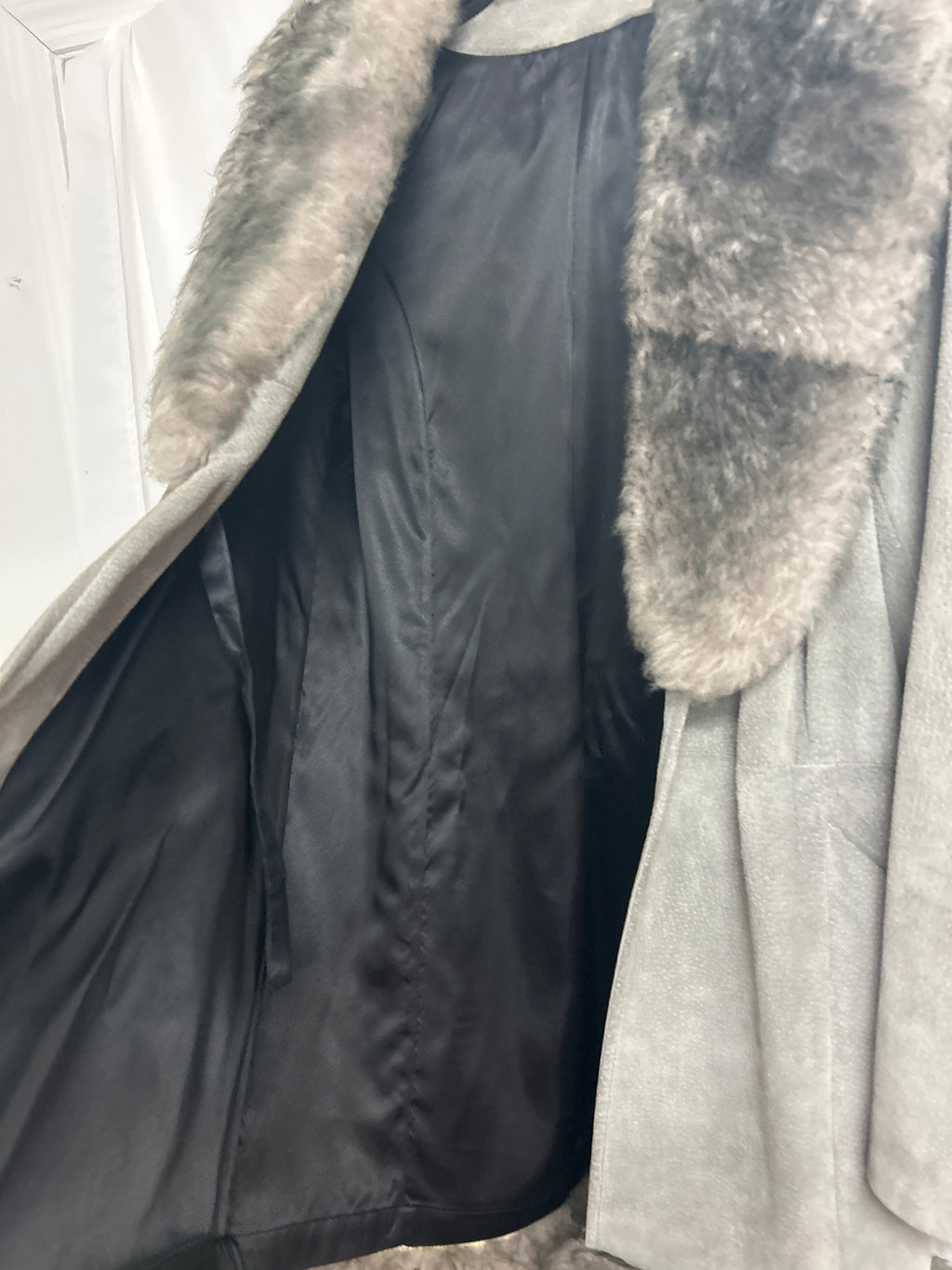 Vintage 60s Scully Los Angeles Suede Sheepskin Fur Jacket Grey Hippie Boho 10