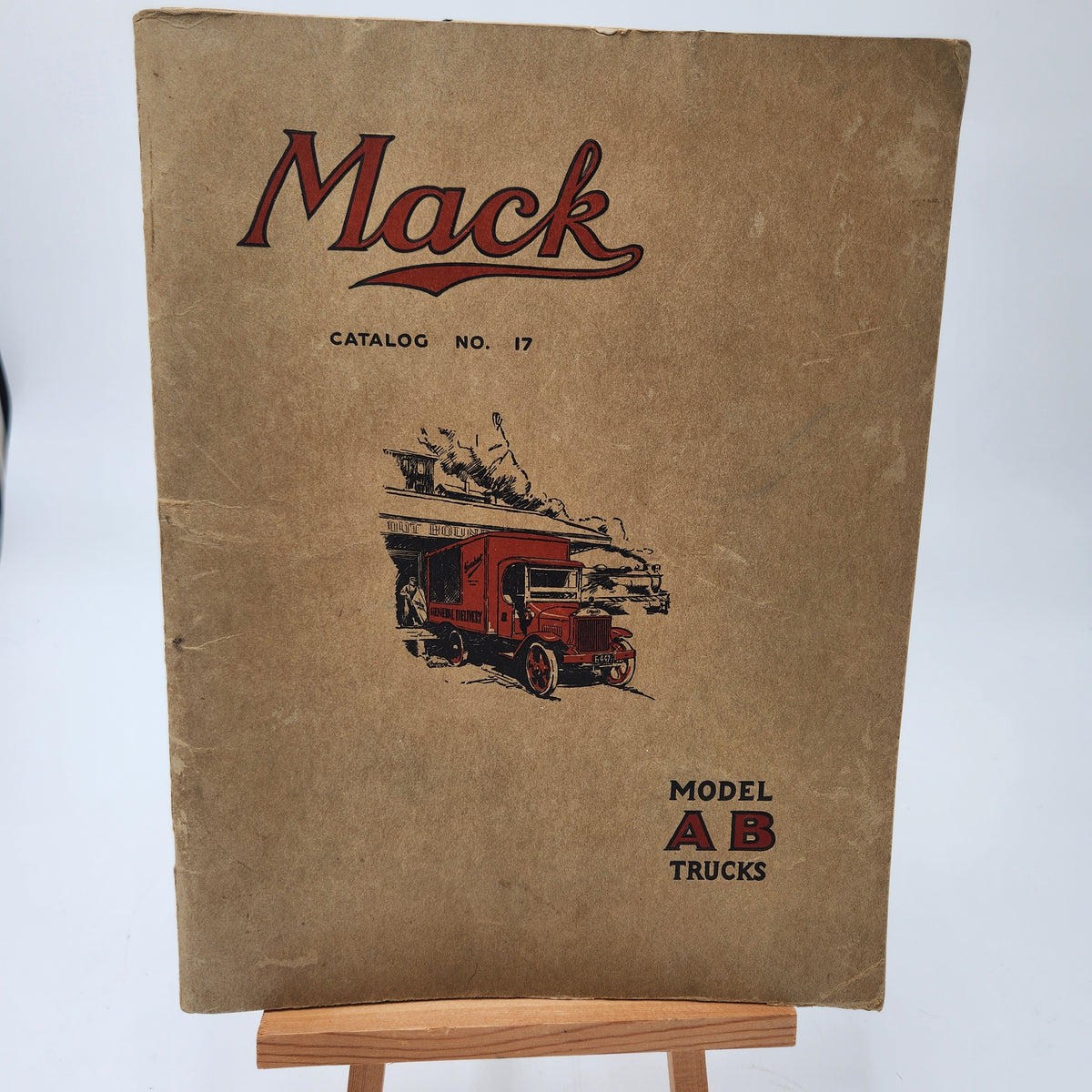 1929 Mack Model AB Truck Catalog 17 w/ Factory Letter & Badin NC Receipt Stamp