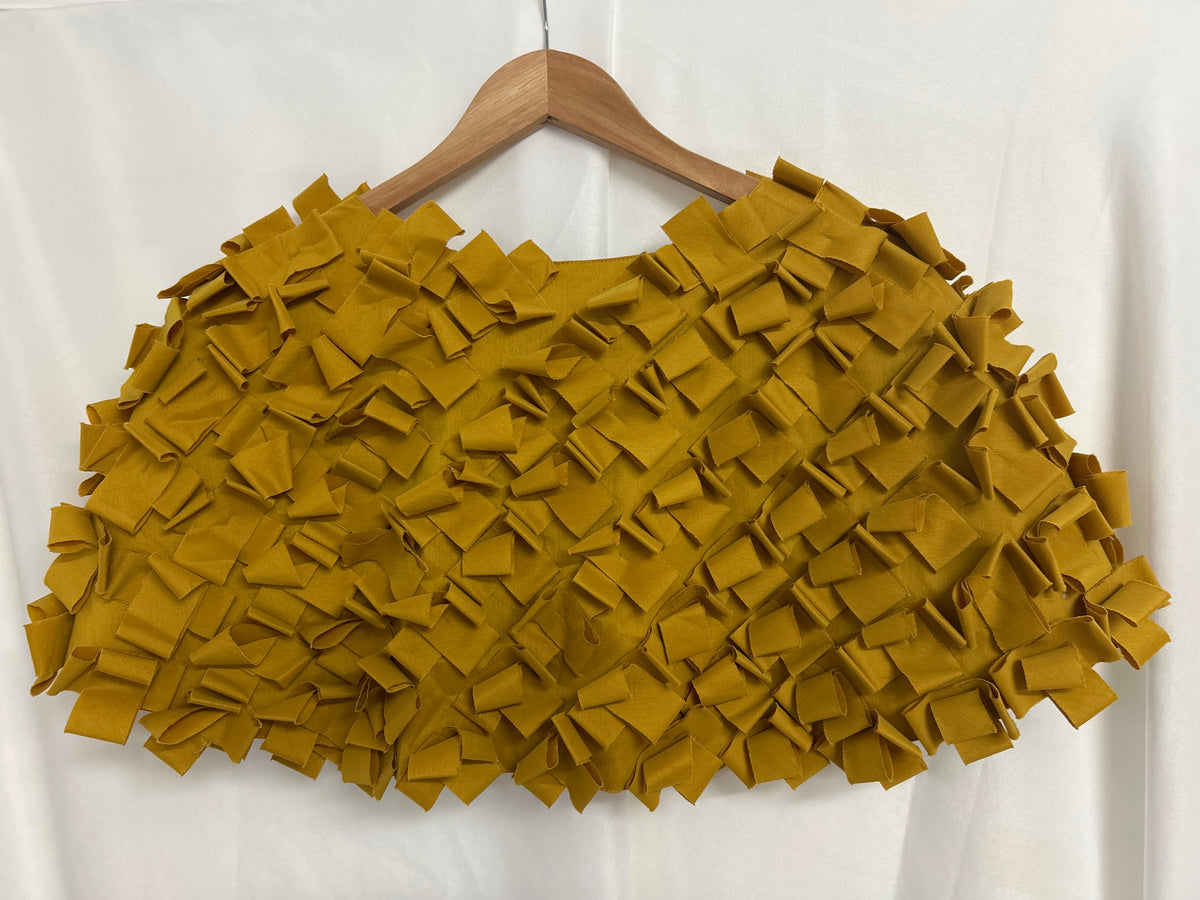 Samuel Dong Yellow Ribbon Textured Shrug Jacket Bolero Avant Garde Women's Size 2
