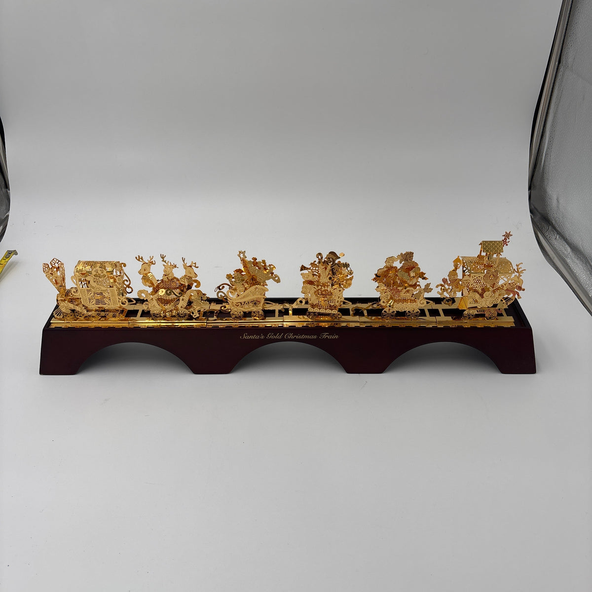 The Danbury Mint Santa’s Gold Christmas Train in Box