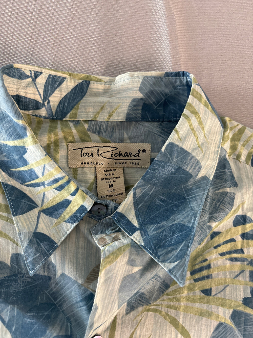 Tory Richard Hawaiian short sleeve shirt 100% Cotton size M #6