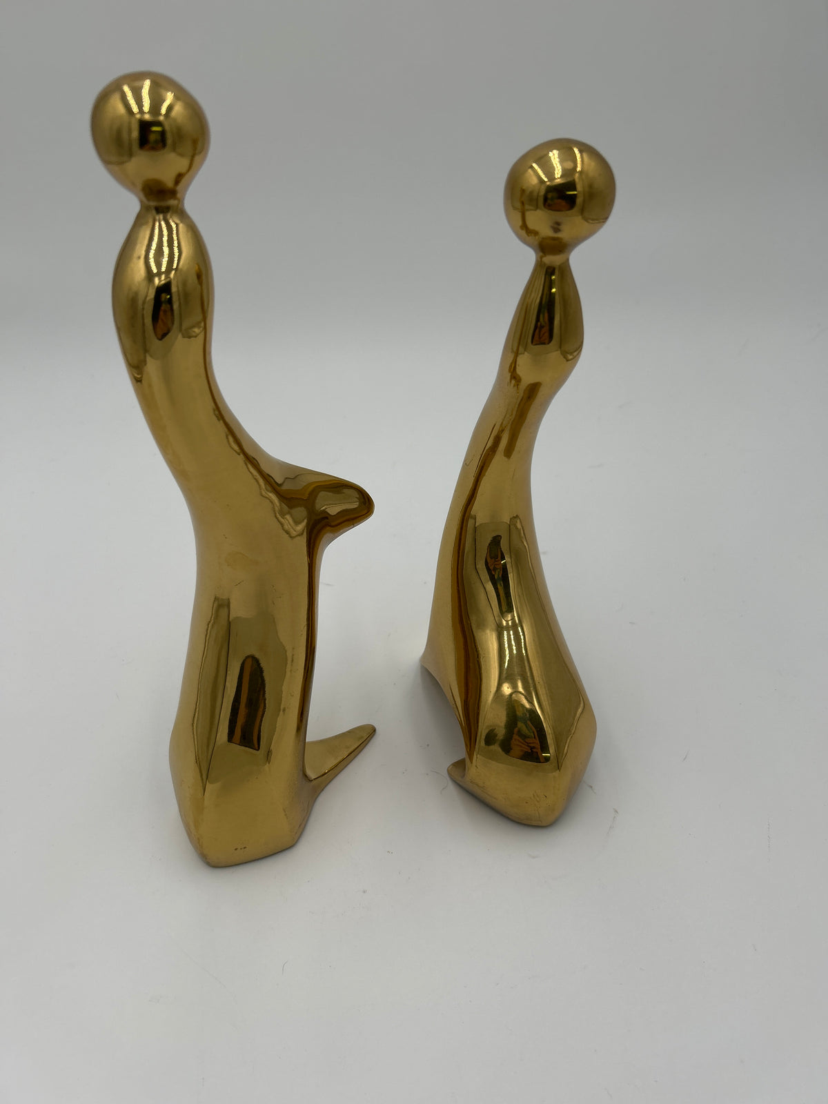 Vintage Brass Mid Century Modern Abstract Sea Lion Set MCM VTG