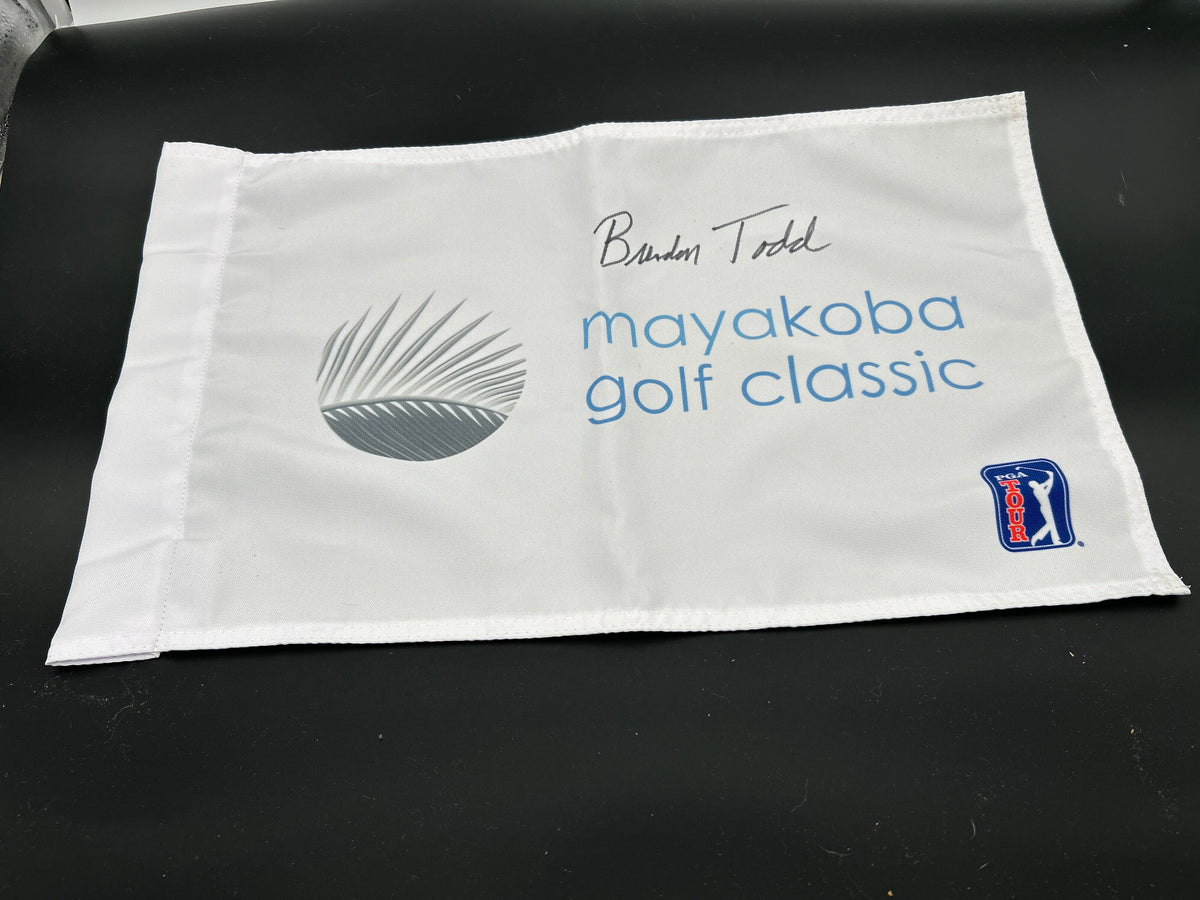 Brendon Todd Signed Mayakoba Golf Classic Pin Flag Autographed PGA Tour El Camaleon