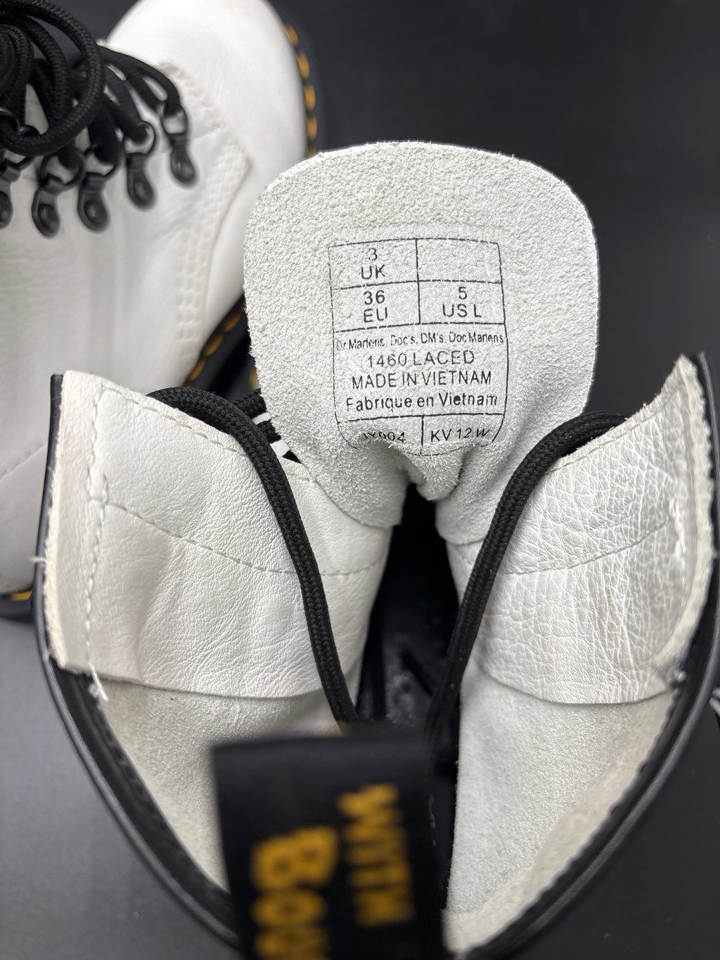 Dr. Martens Women White Laced Combat Boots US size 5 JY004