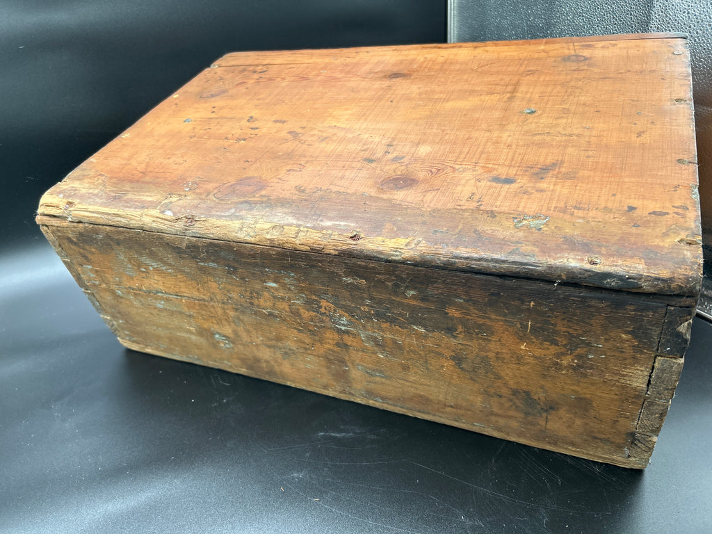 Antique Working Norwegian Maritime Foghorn LOUD close-up of original heavy pine wood box with vintage wear.
