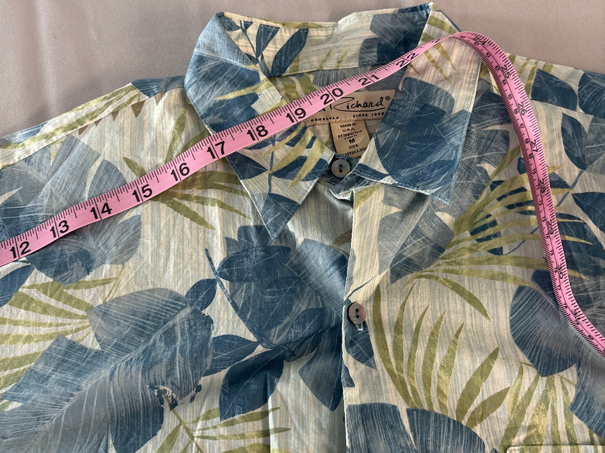 Tory Richard Hawaiian short sleeve shirt 100% Cotton size M #6