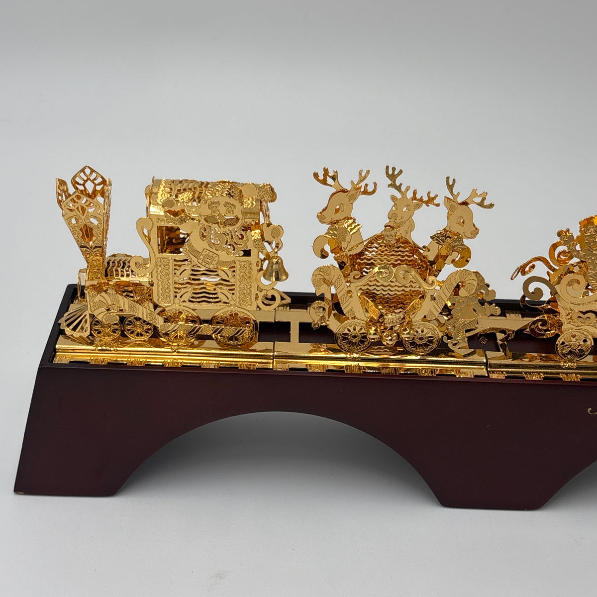 The Danbury Mint Santa’s Gold Christmas Train in Box