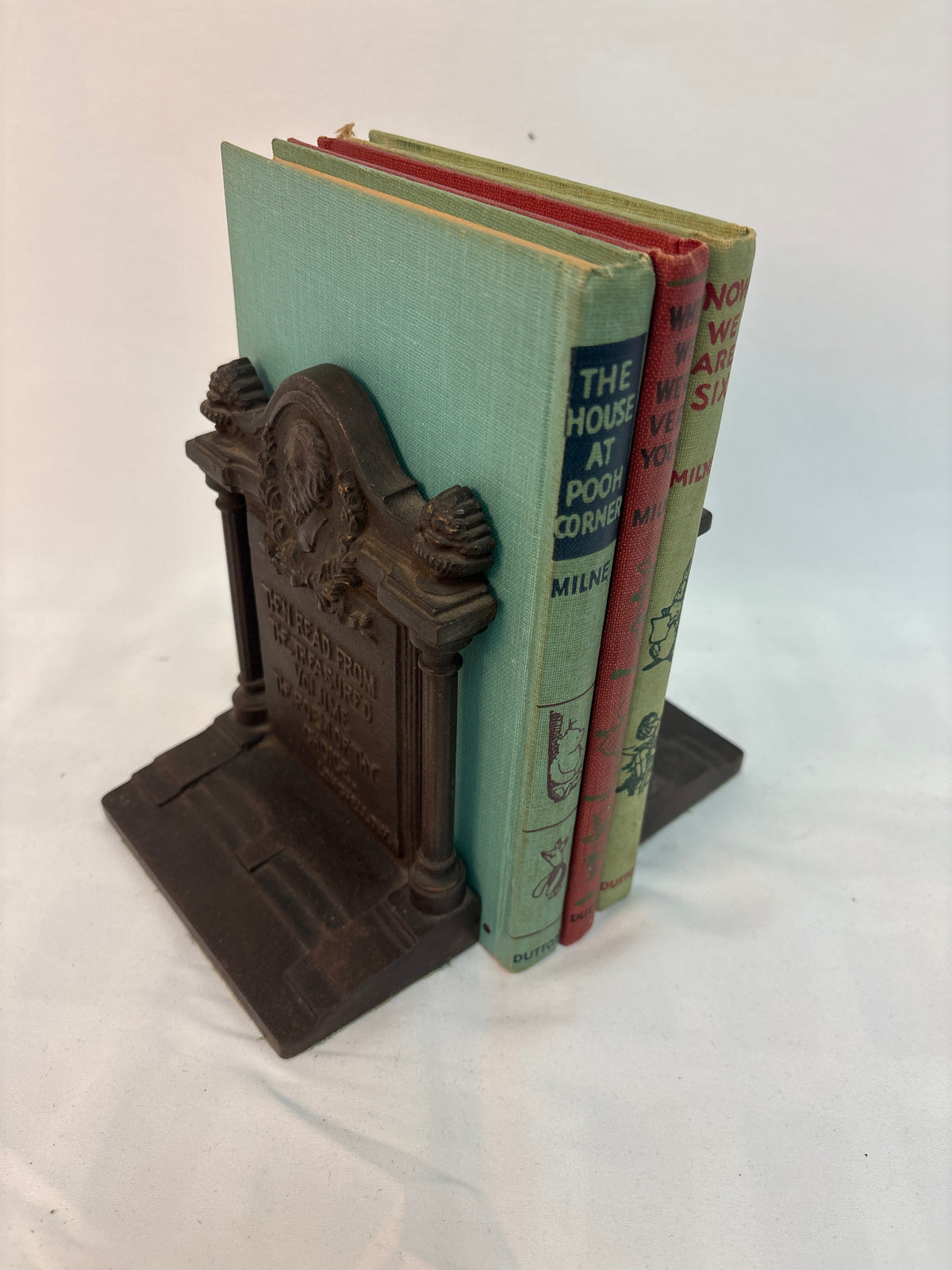 Vintage Bradley & Hubbard Cast Iron Bookends – Henry Wadsworth Longfellow Art Deco Set of 2