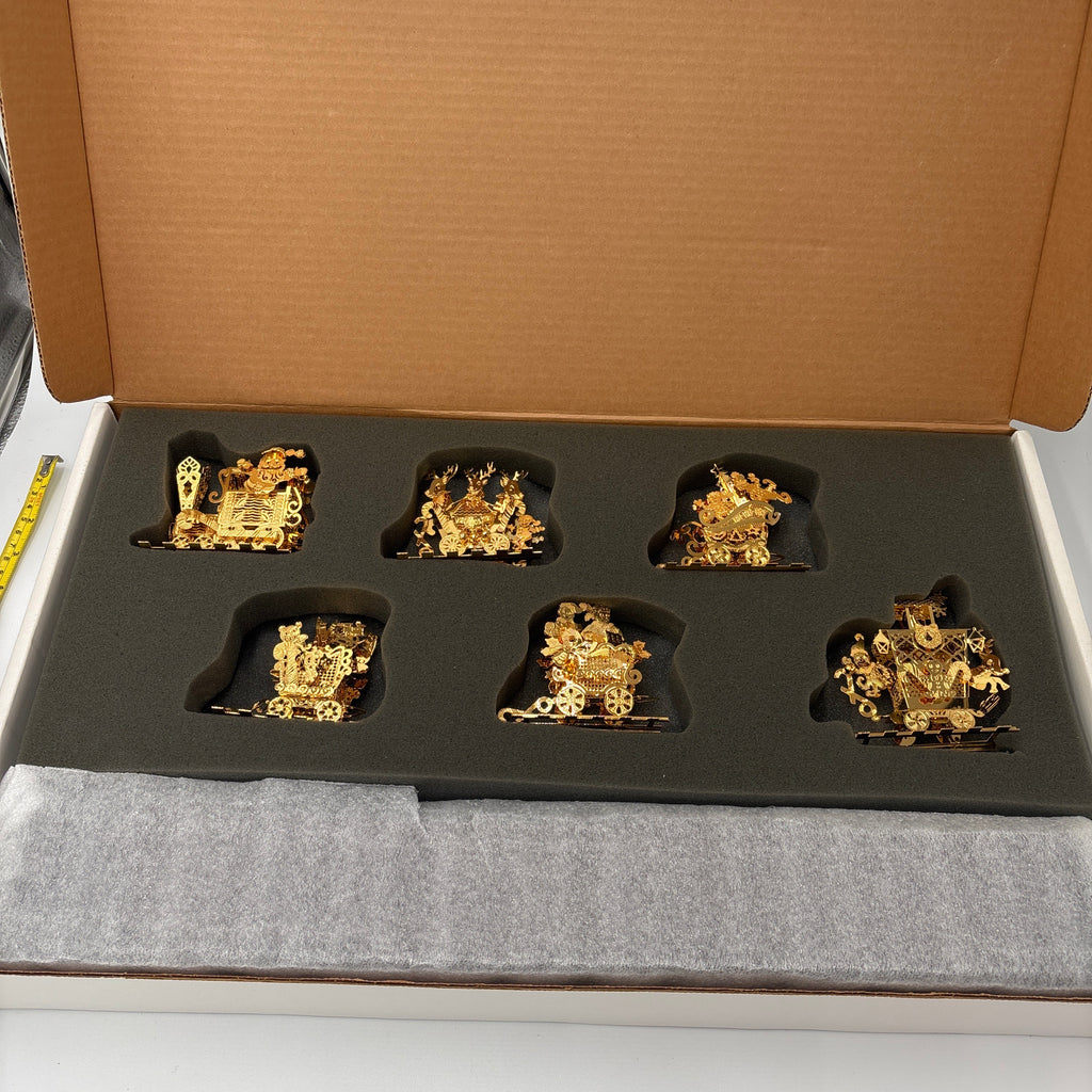 The Danbury Mint Santa’s Gold Christmas Train in Box