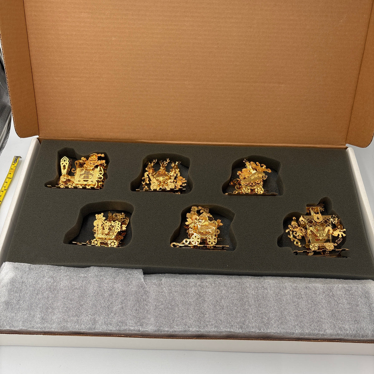 The Danbury Mint Santa’s Gold Christmas Train in Box