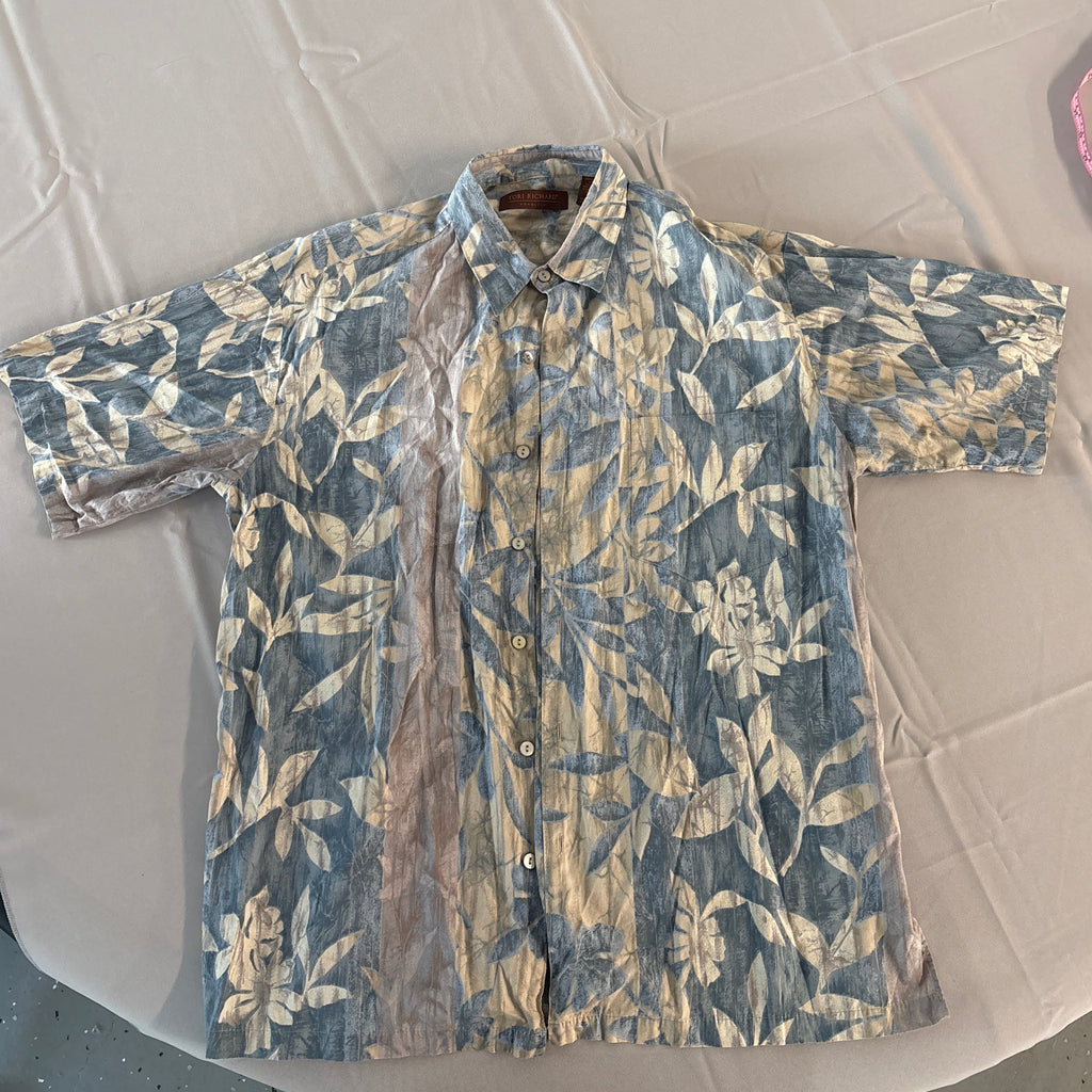 Tory Richard Hawaiian 100% Cotton short sleeve shirt size M #7