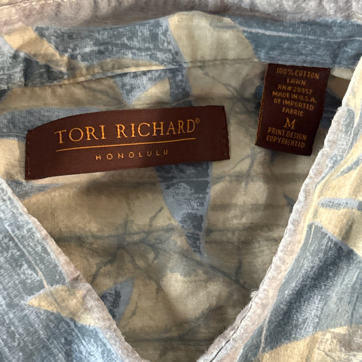 Tory Richard Hawaiian 100% Cotton short sleeve shirt size M #7