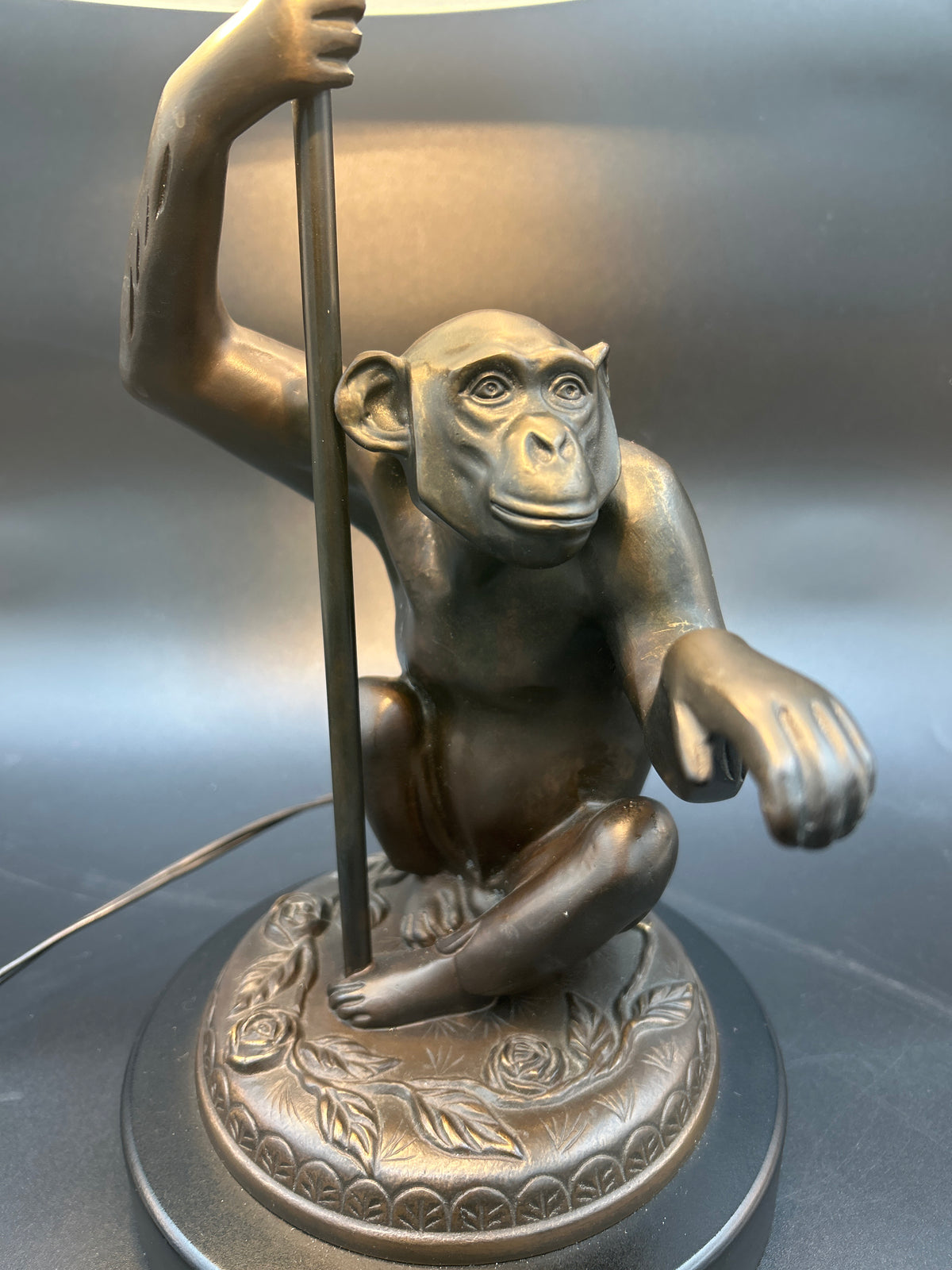 Art Deco Style "Monkey with Umbrella" (La Pluie) Table Lamp – Modern Reproduction after Max Le Verrier