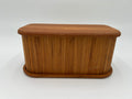 Vintage Kalmar Designs Teak Wood Tambour Roll Top Storage Box MCM Desk Organizer