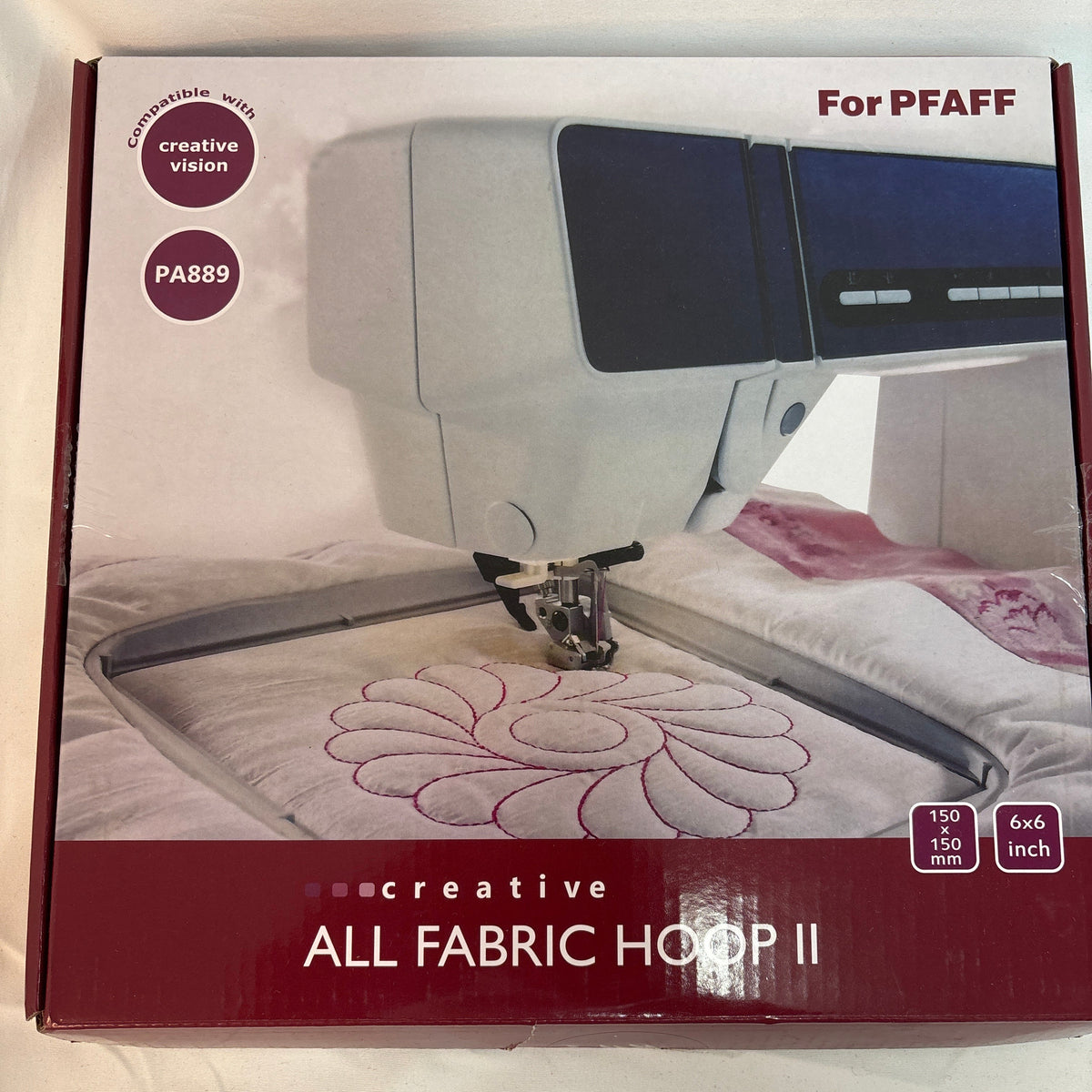Pfaff Creative All Fabric II Hoop Embroidery 150mm x 150mm new