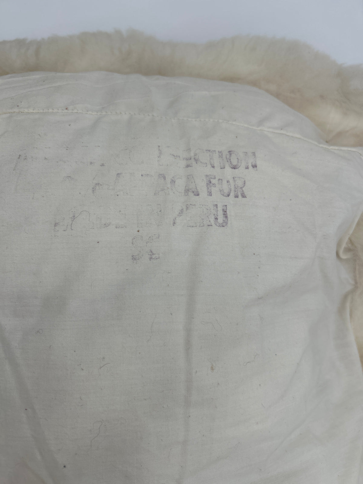 Vintage Llama Alpaca Connection Fur Pillow Penguin (Lumbar 16x23 Peru)