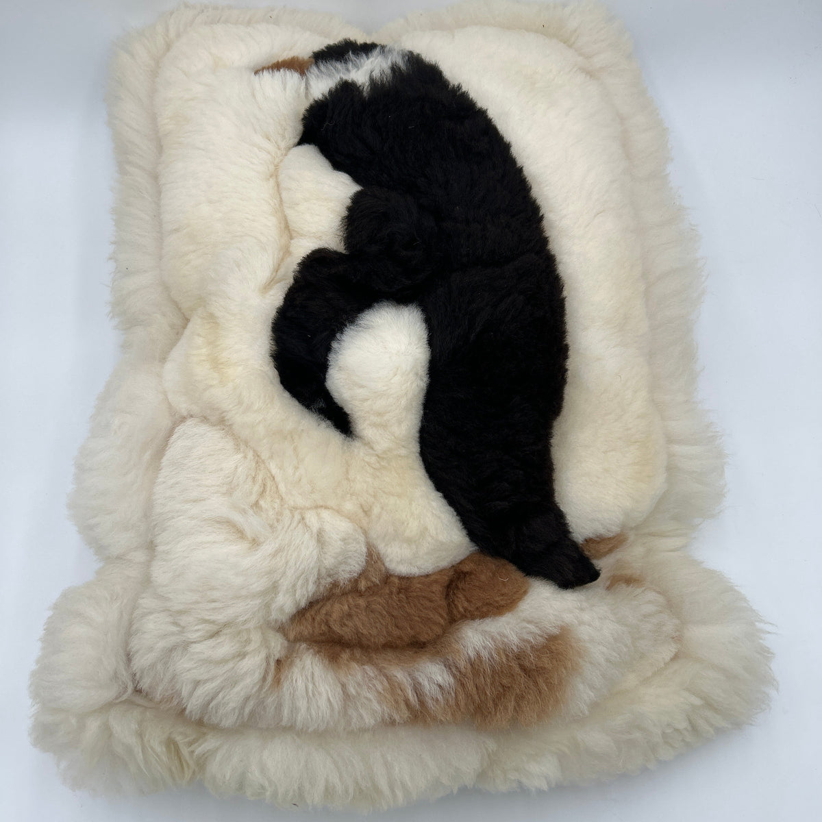 Vintage Llama Alpaca Connection Fur Pillow Penguin (Lumbar 16x23 Peru)