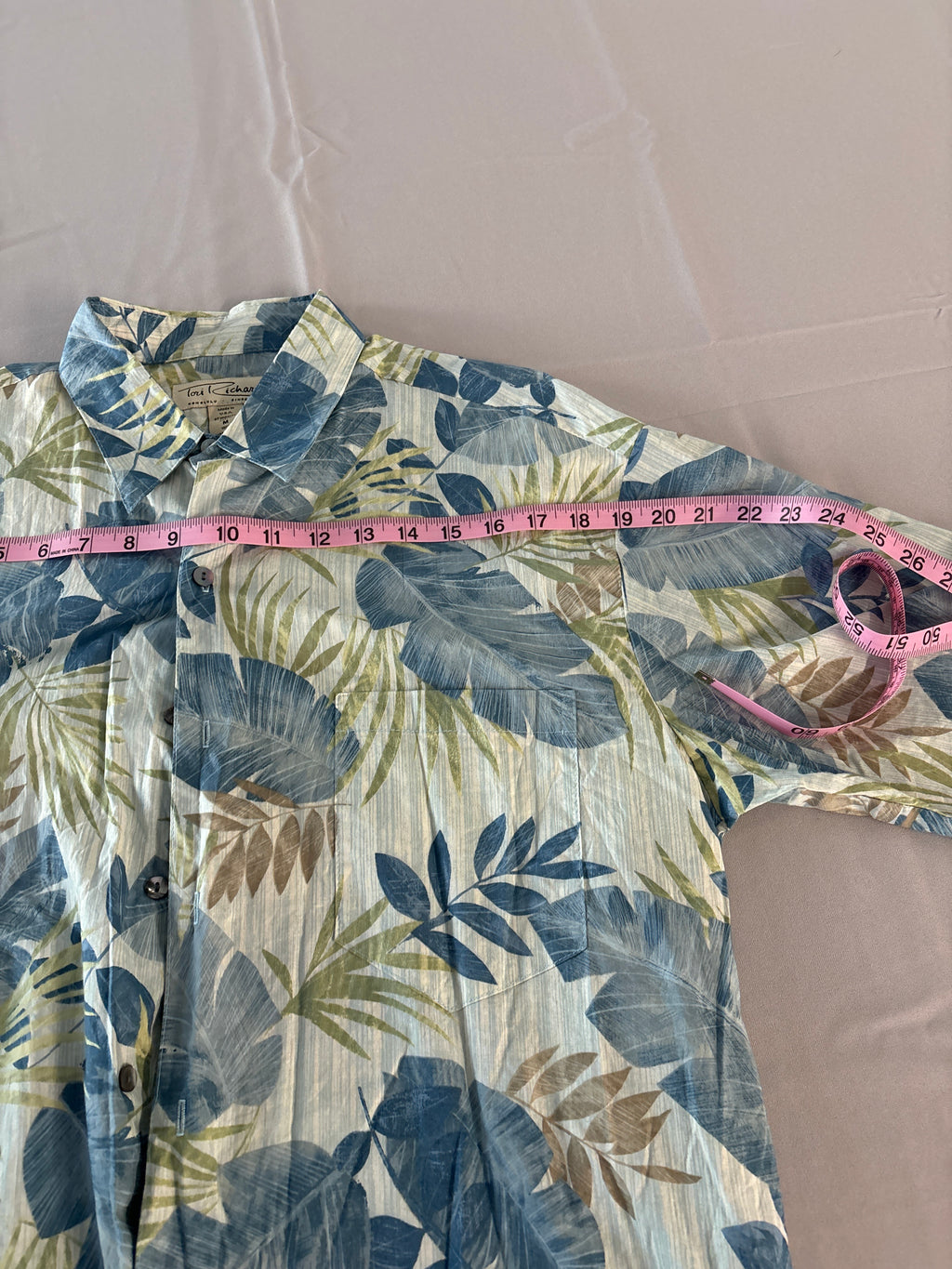Tory Richard Hawaiian short sleeve shirt 100% Cotton size M #6