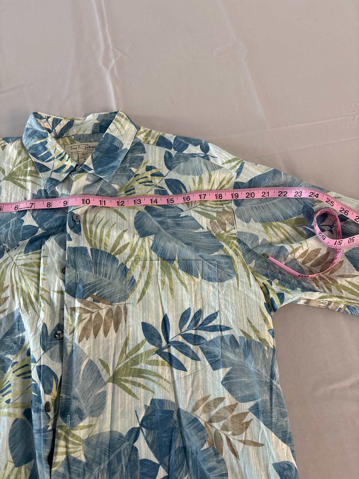 Tory Richard Hawaiian short sleeve shirt 100% Cotton size M #6