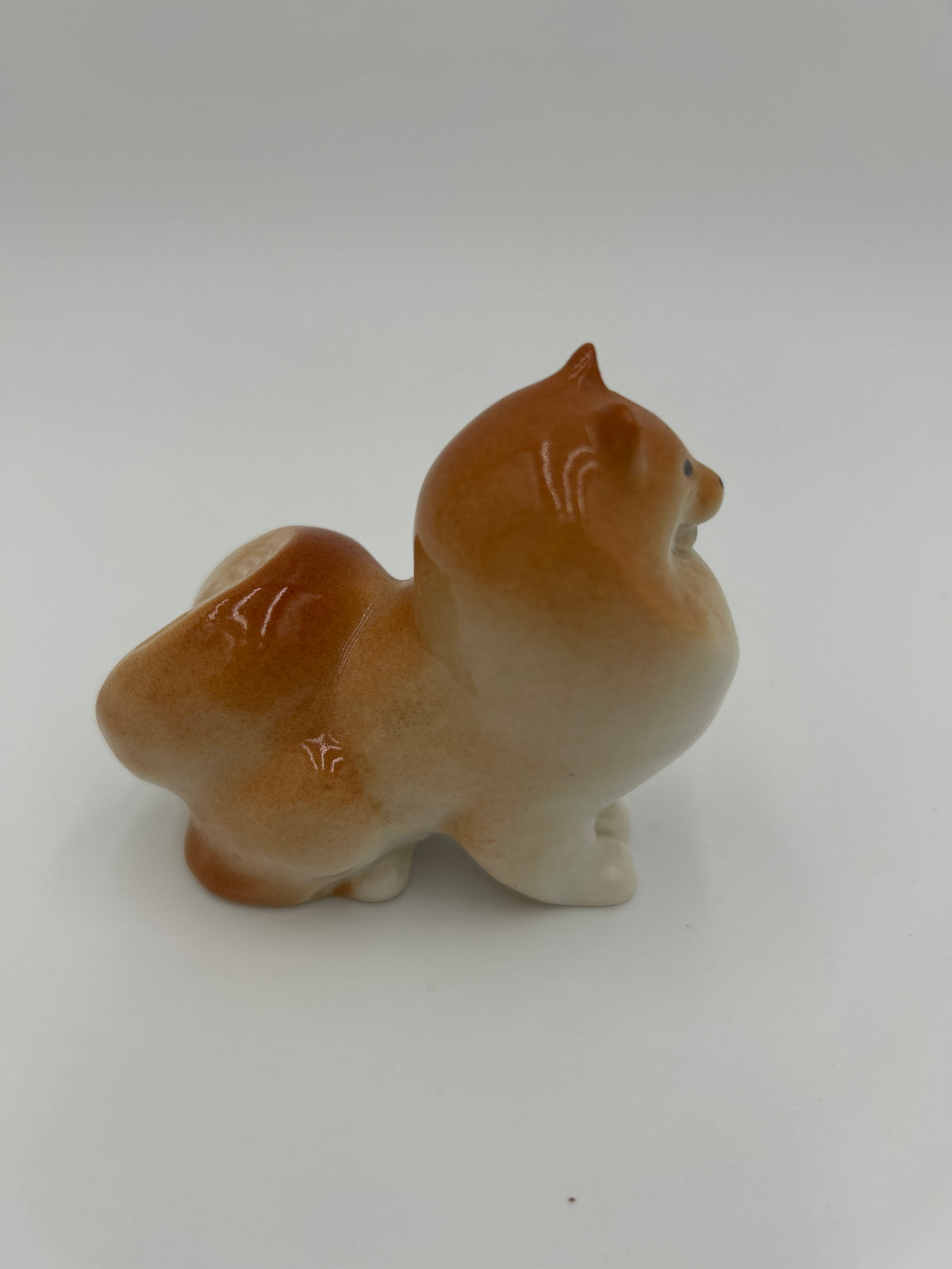 Vintage Lomonosov Russian Porcelain Pomeranian Dwarf Spitz Dog Figurine LFZ