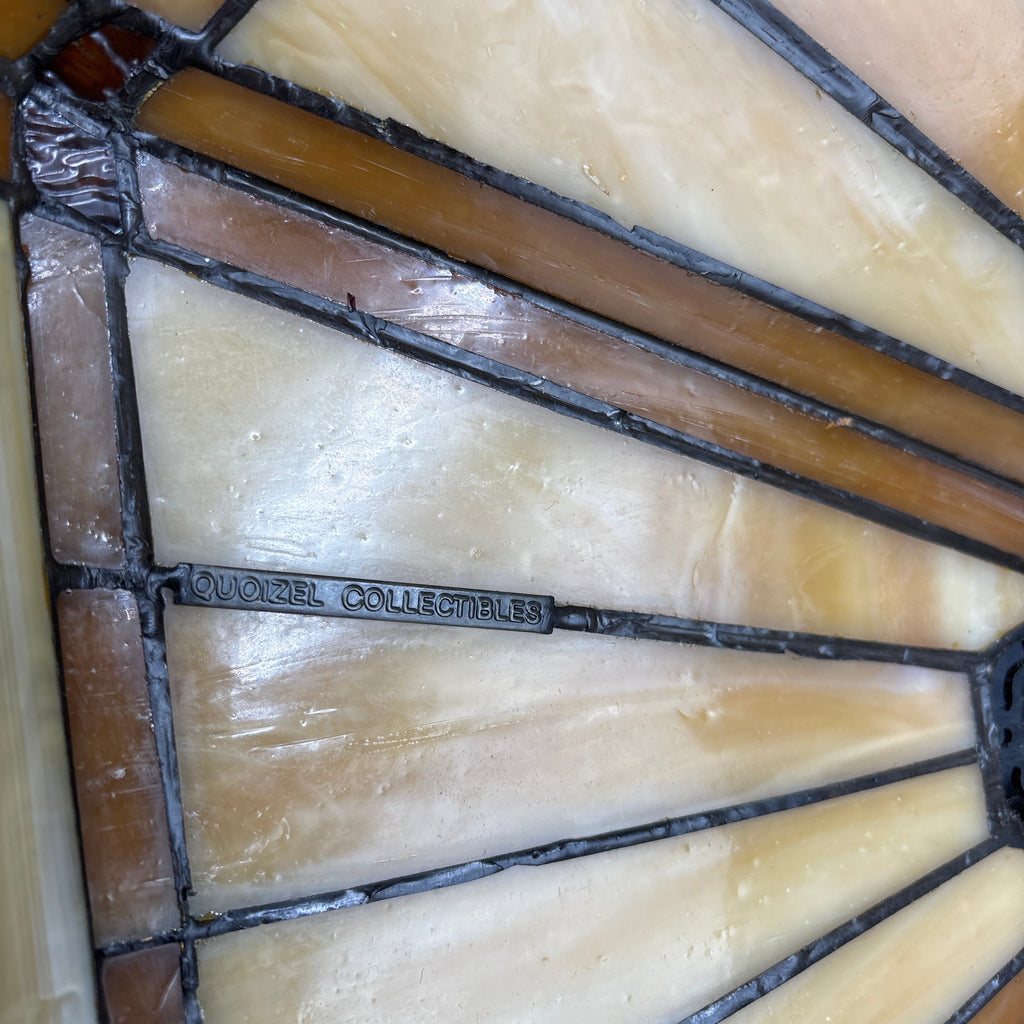 Quoizel Stain Glass shade with Light Source Cast Iron Base