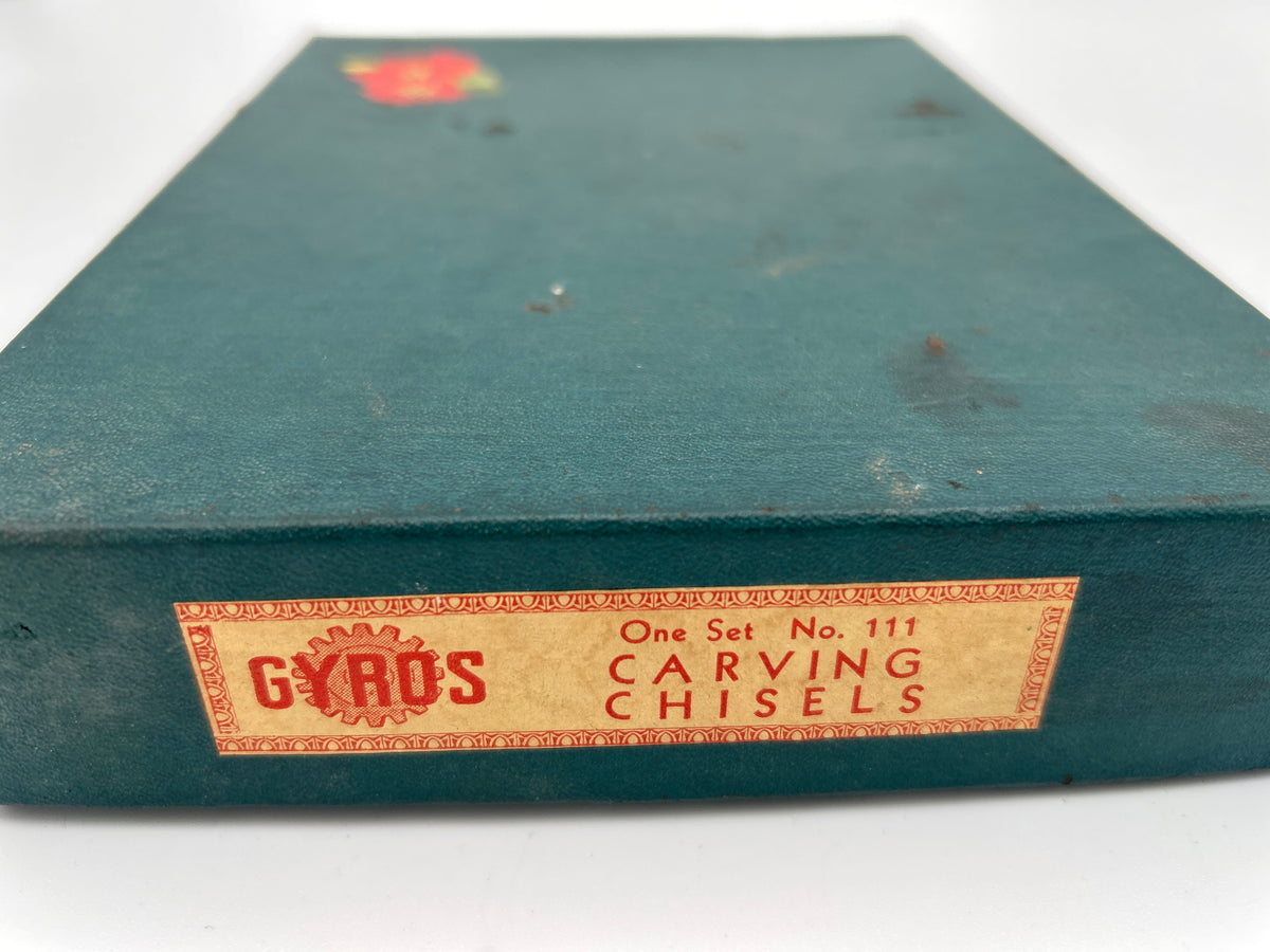 Vintage Gyros No. 111 Carving Chisels 6-Piece Wood Carving Tool Set with Box