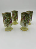 Vintage A. Kach A&C Bavaria Porcelain Tumblers Hand Painted Grapes Set of 4 Antique