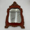 Vintage Venetian Style Red & Gold Ornate Wall Mirror 18"x11" - Rococo Resin Frame