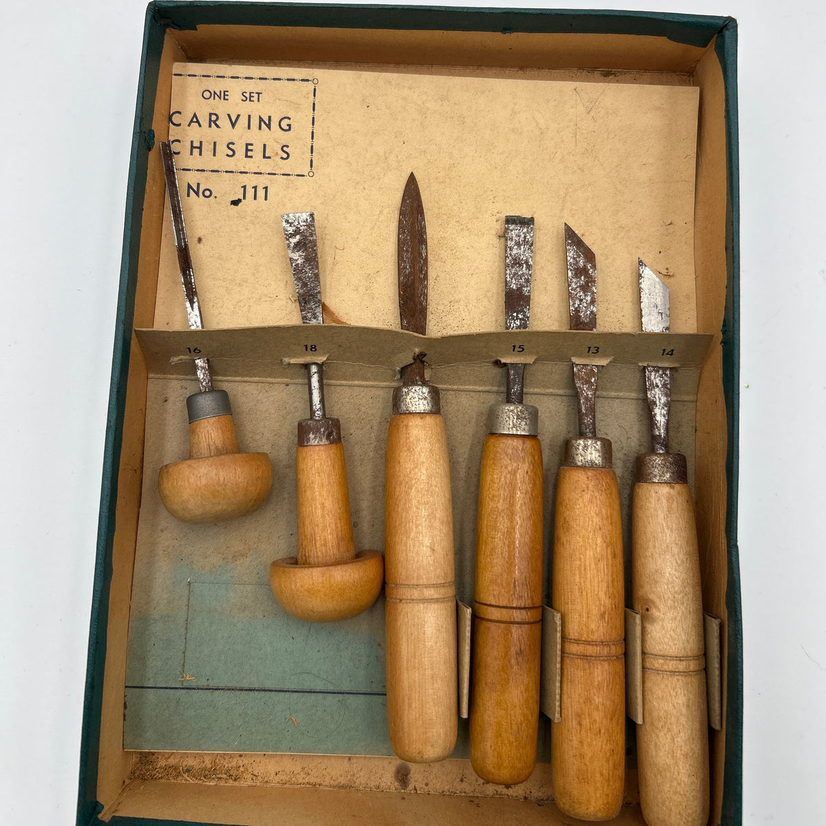 Vintage Gyros No. 111 Carving Chisels 6-Piece Wood Carving Tool Set with Box