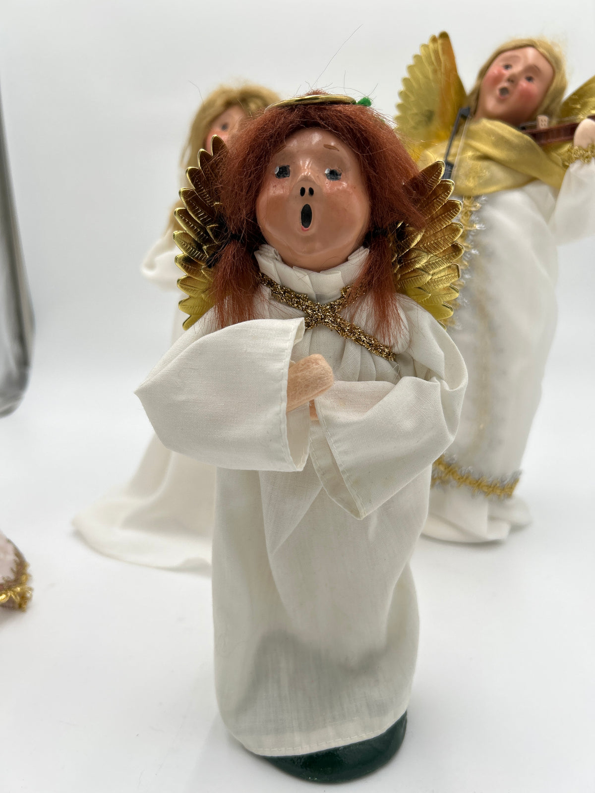 Lot of 4 Byers Choice Caroler Angel Figurines - Vintage 1987, 2005 & Tree Topper