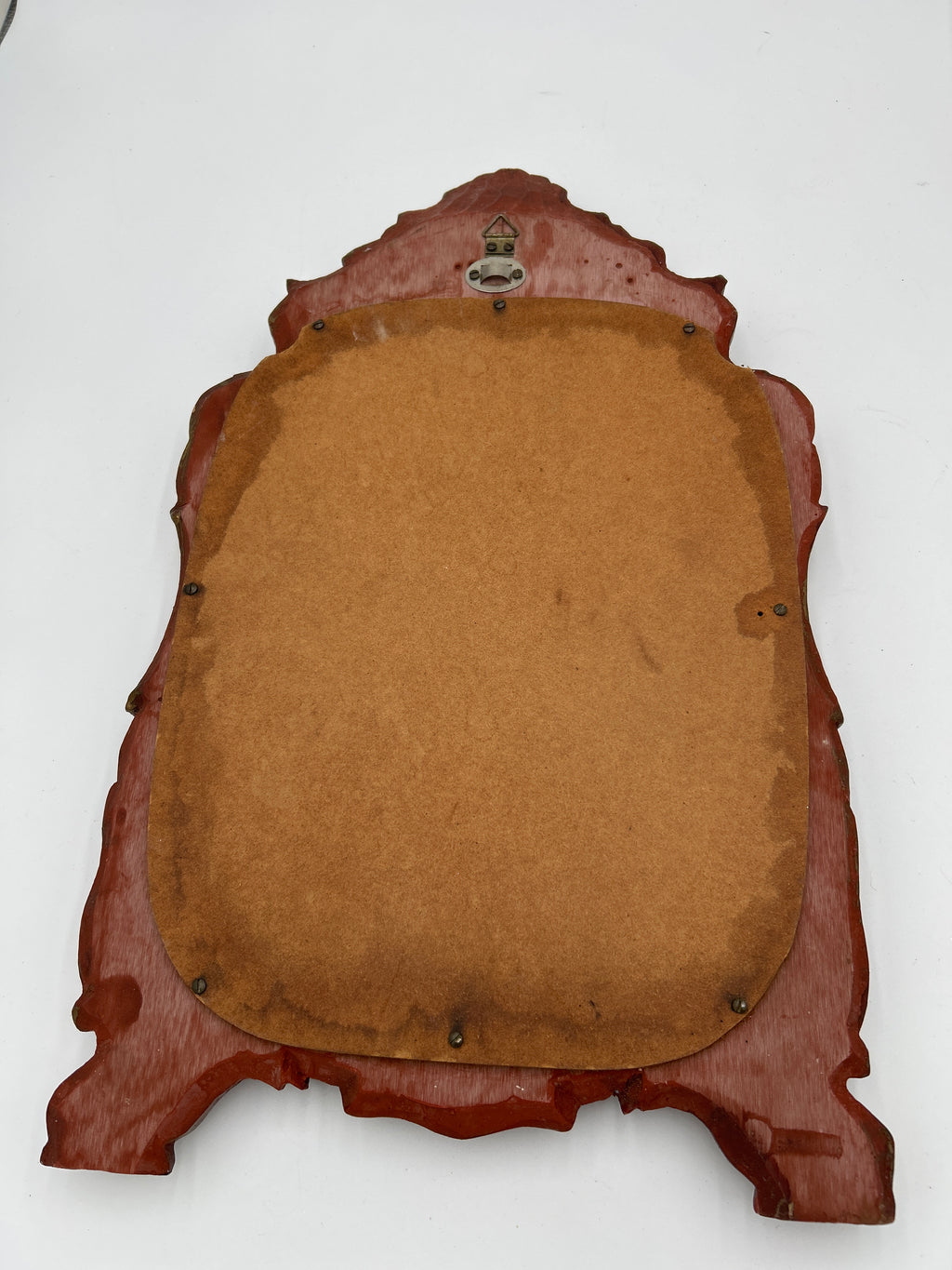 Vintage Venetian Style Red & Gold Ornate Wall Mirror 18"x11" - Rococo Resin Frame