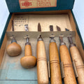 Vintage Gyros No. 111 Carving Chisels 6-Piece Wood Carving Tool Set with Box