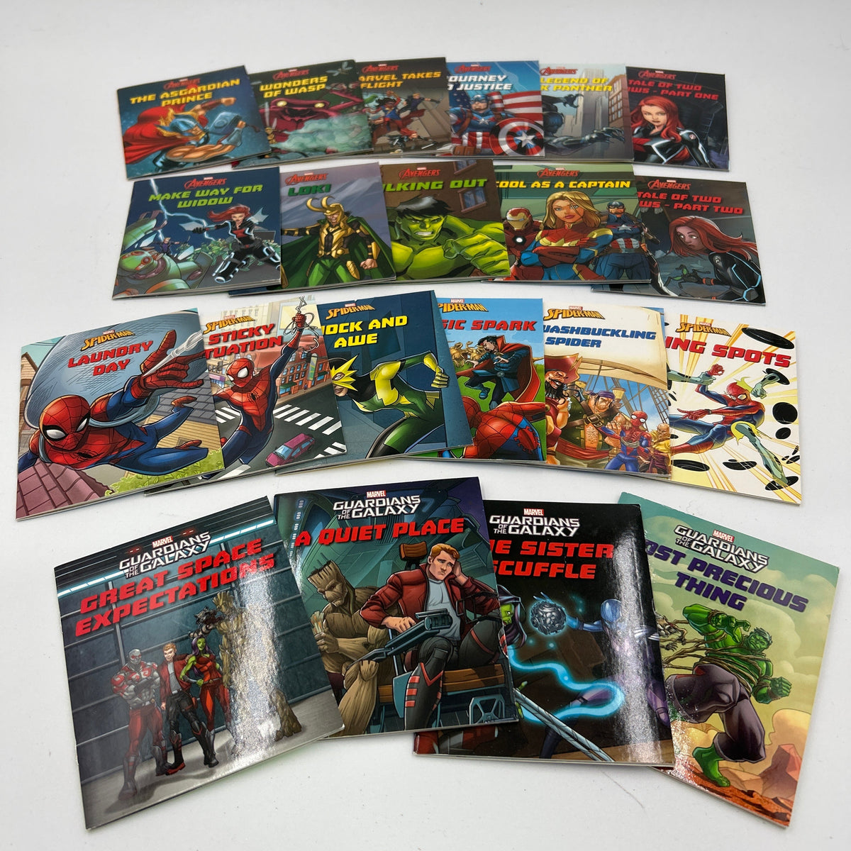 Marvel Kids Storybook Lot of 21: Avengers, Spider-Man & Guardians of the Galaxy Paperbacks