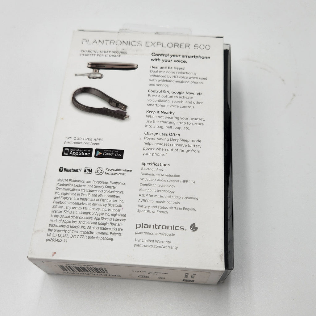 NEW Platronics Explorer 500 Mono Bluetooth Headset WHITE-Rare Discontinued NIB Collector Quality NWB