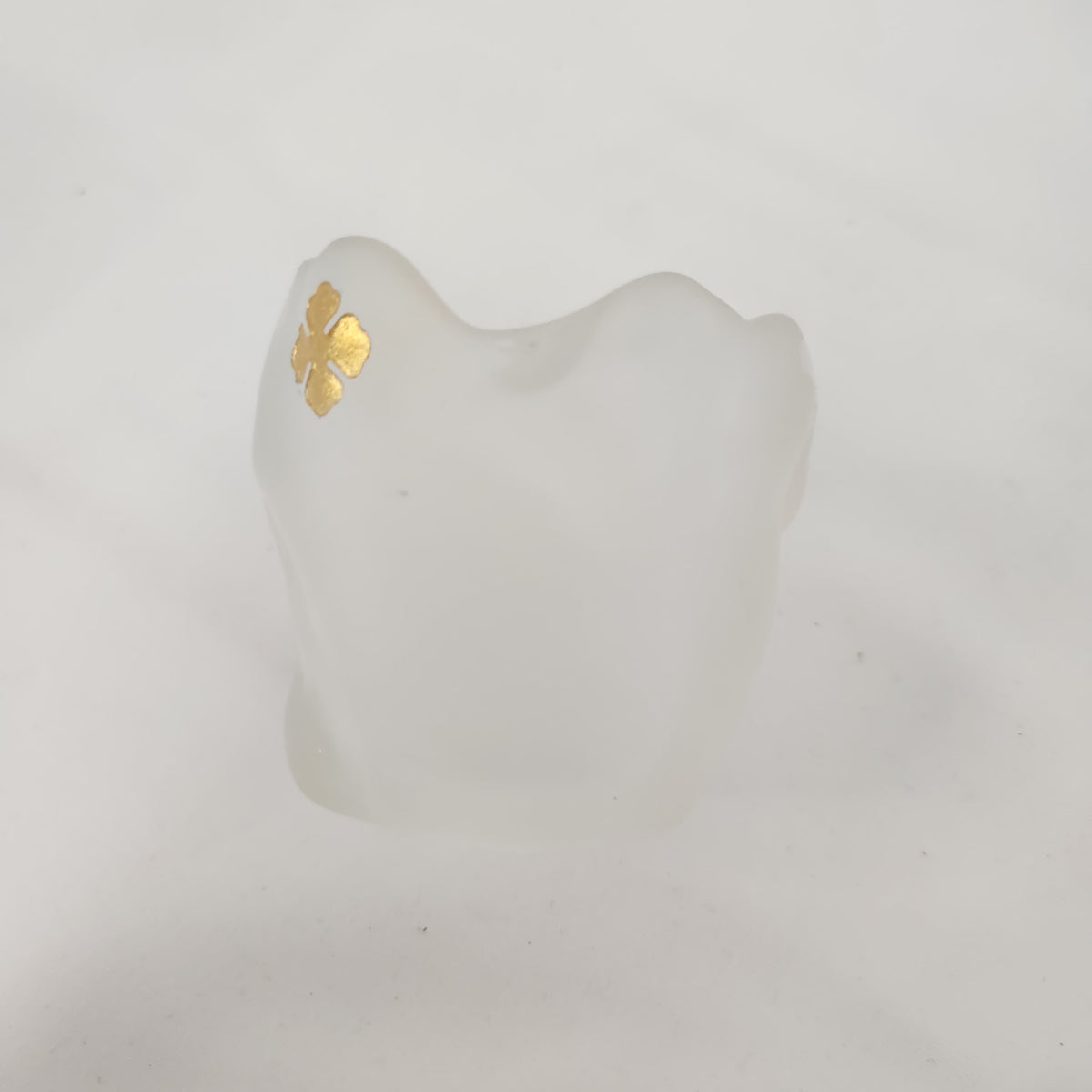 Vintage CAMUS Cognac frosted Satin white glass candle holders flower tulip set of 2