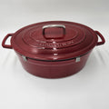 Martha Stewart 8-Quart Oval Enameled Cast Iron Dutch Oven - New-Cranberry Red