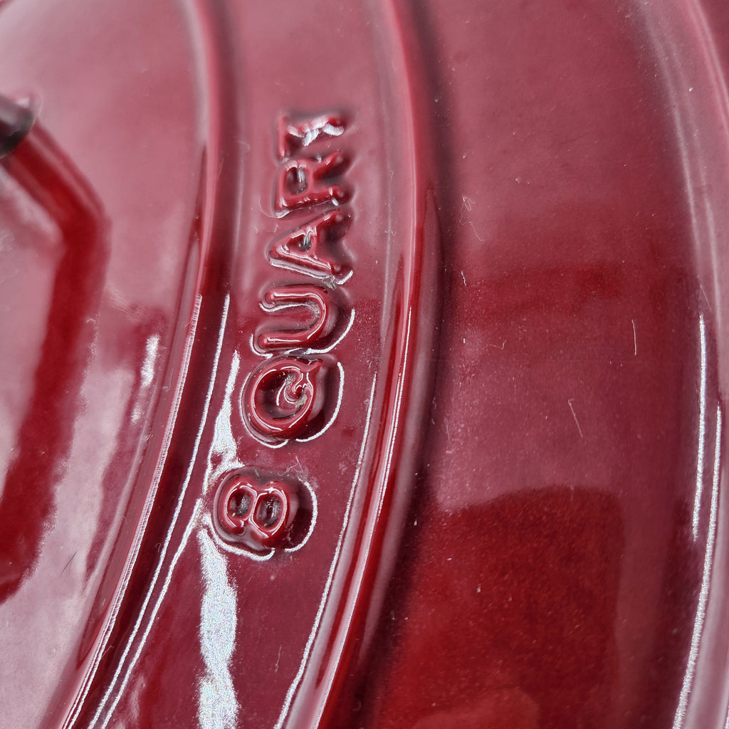 Martha Stewart 8-Quart Oval Enameled Cast Iron Dutch Oven - New-Cranberry Red