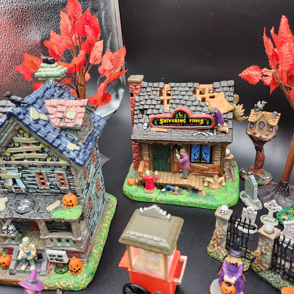 Lemax Spooky Town "Autumn Harvest & Town Square" Mega Village Bundle — 100% Complete in Box (CIB)