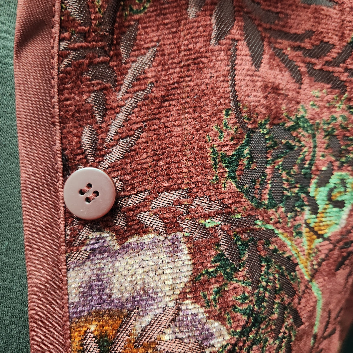 NWT Coldwater Creek Reversible Tapestry Jacket PXS Crimson Red Boho Fall Leaf