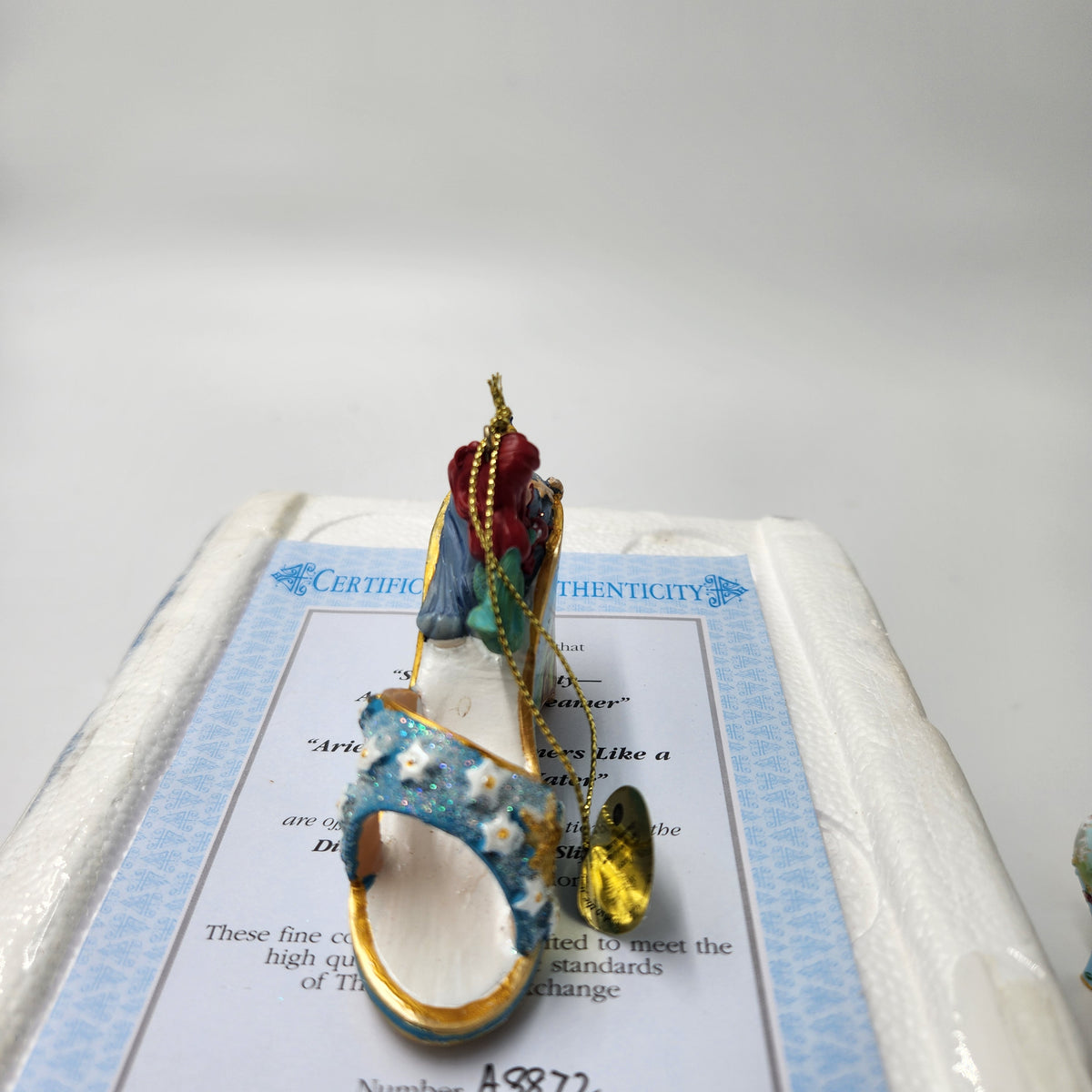 Bradford Exchange Disney Once Upon A Slipper Ornament Set Sleeping Beauty Ariel