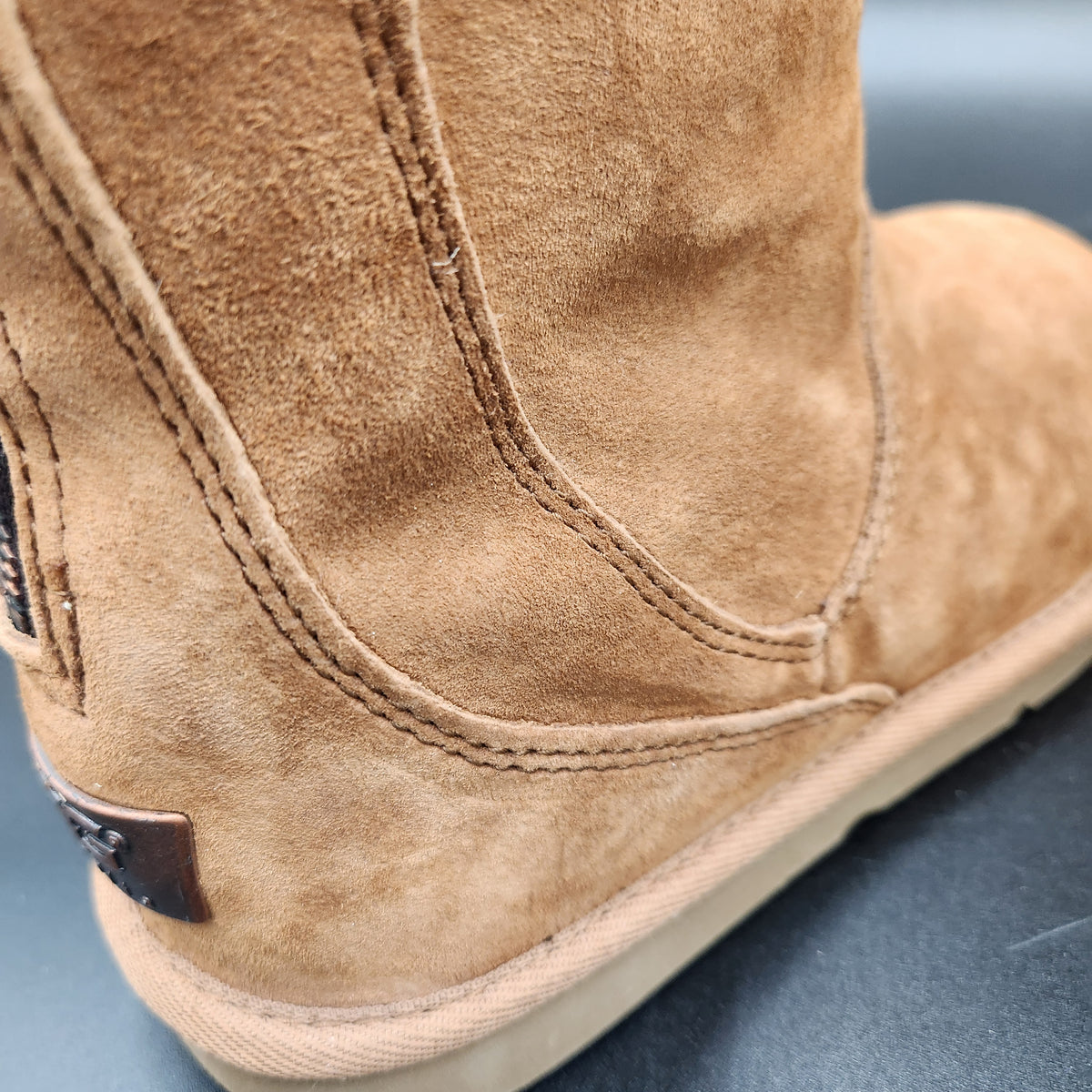 UGG Australia Knightsbridge Tall Boots 5119 Chestnut Suede Shearling Women Sz 7