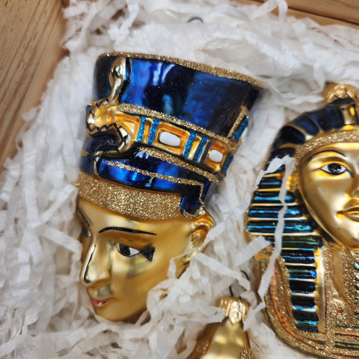 VTG 1999 Kurt S. Adler Polonaise "Egyptian Collection" 4 Pc. Ornament Set Crate INTACT WAX SEAL