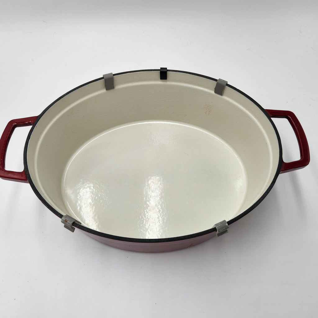 Martha Stewart 8-Quart Oval Enameled Cast Iron Dutch Oven - New-Cranberry Red