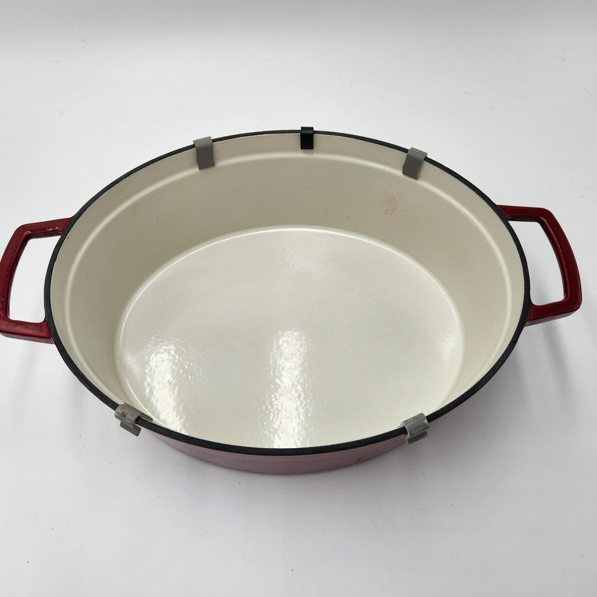 Martha Stewart 8-Quart Oval Enameled Cast Iron Dutch Oven - New-Cranberry Red
