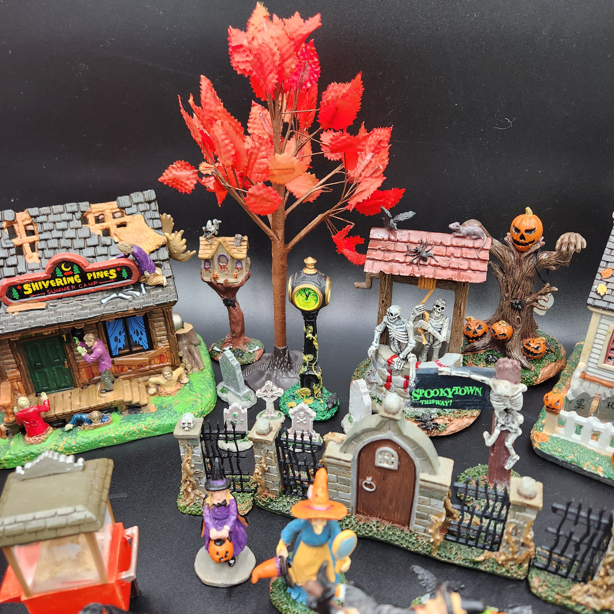 Lemax Spooky Town "Autumn Harvest & Town Square" Mega Village Bundle — 100% Complete in Box (CIB)
