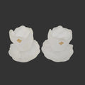 Vintage CAMUS Cognac frosted Satin white glass candle holders flower tulip set of 2