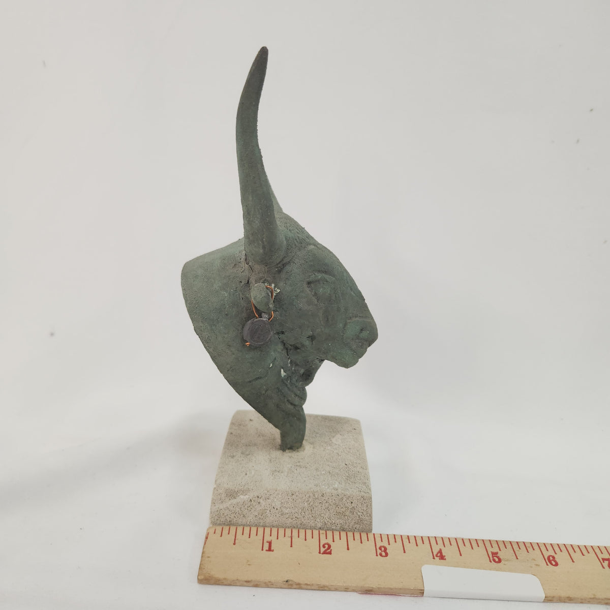 VTG Vintage 1981 Minoan Bull Head Rhyton Statue | Ancient Greek Bronze Replica