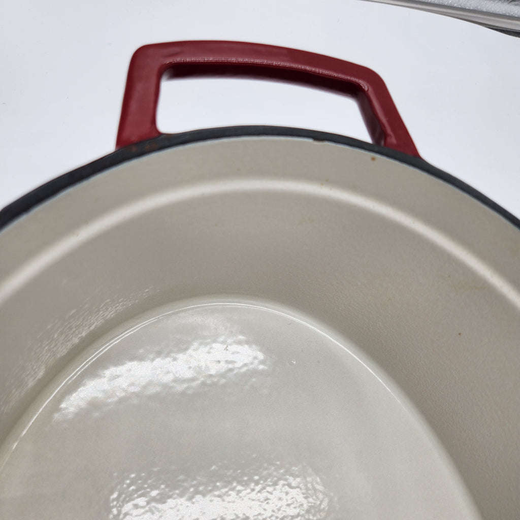 Martha Stewart 8-Quart Oval Enameled Cast Iron Dutch Oven - New-Cranberry Red