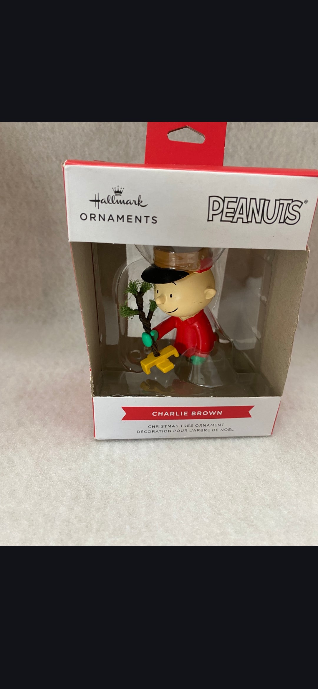 Peanuts 24" Musical Charlie Brown Tree w/ Linus Baby Blanket & 2 Hallmark Box Ornaments