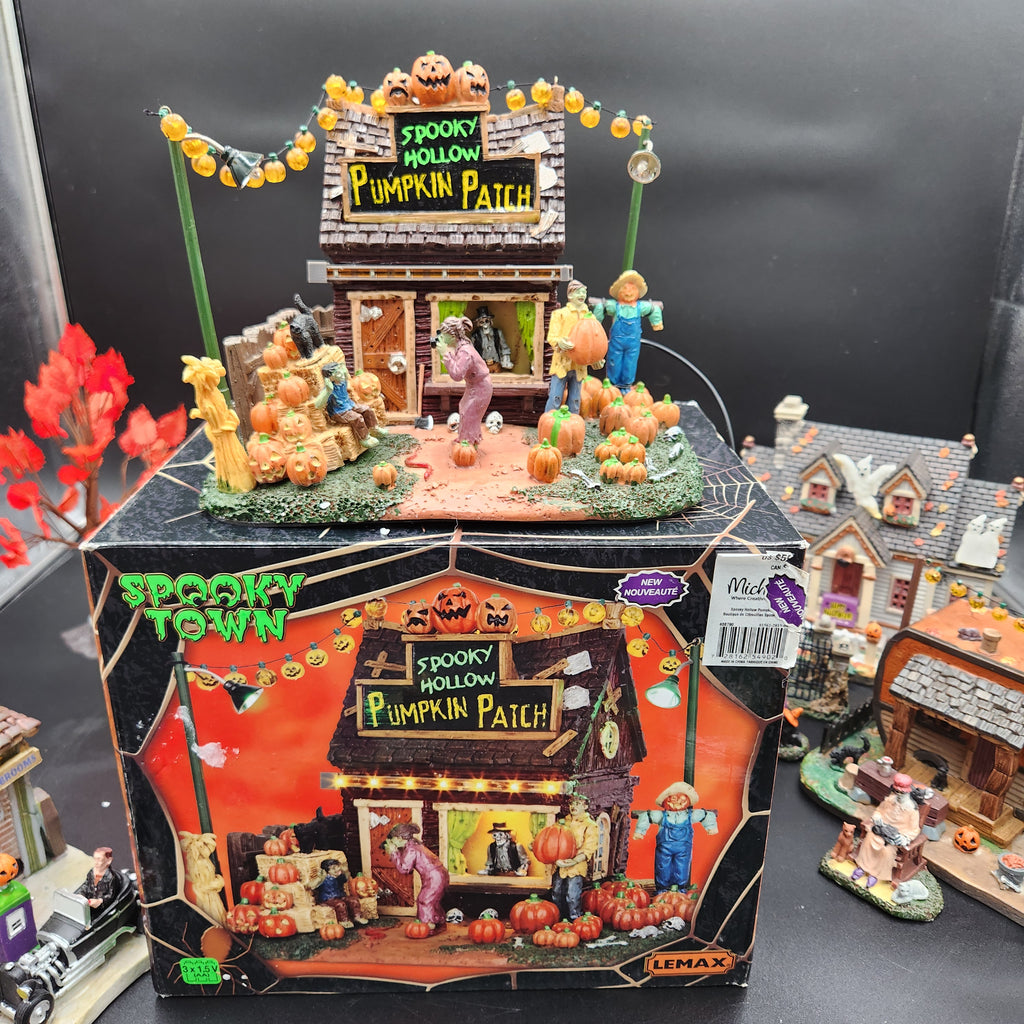 Lemax Spooky Town "Autumn Harvest & Town Square" Mega Village Bundle — 100% Complete in Box (CIB)